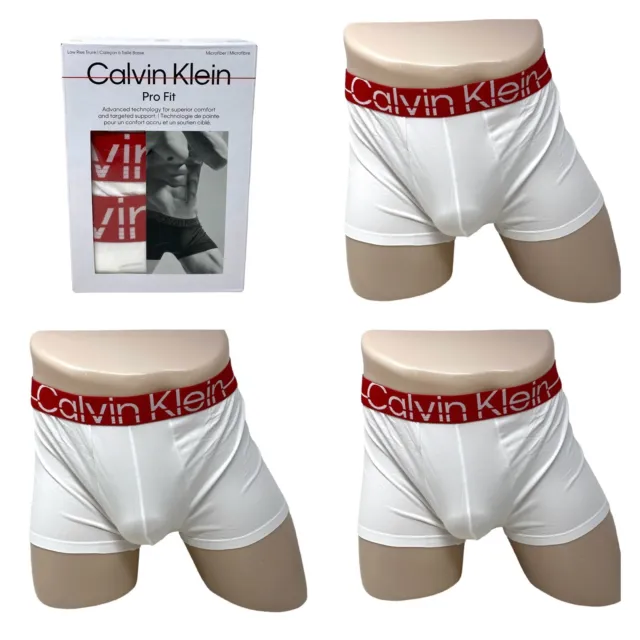 Calvin Klein Underwear Low Rise Trunk 3 Pack Microfiber Pro Fit White NB3700100