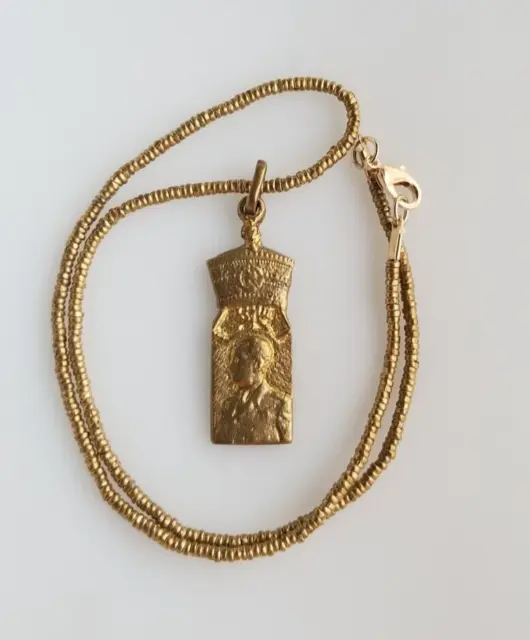 Ethiopian Rasta Necklace Haile Selassie pendant brass necklace handmade jewelry
