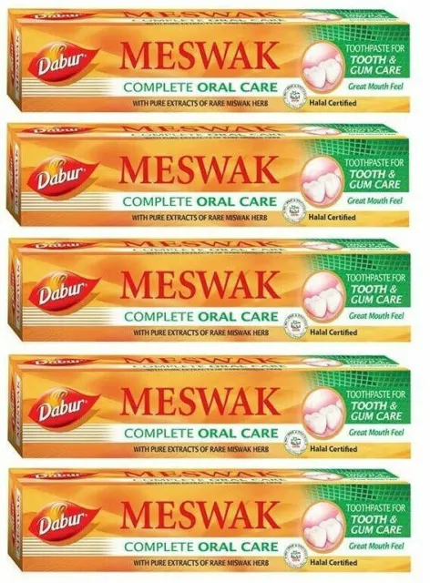 5 X 200G Meswak Toothpaste Dabur- Prevent Tooth Decay Toothpaste- Ayurvedic