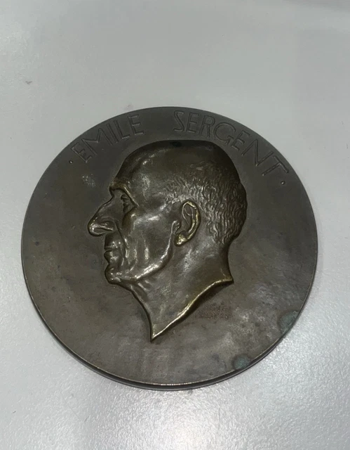 Médaille Ancienne En Bronze Argenté Sur L'escrime, Par Emile Monier - Fin XIXe, 45mm, Collection