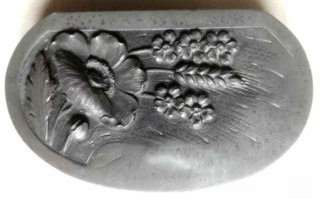 Boite a bijoux en étain d art signée L. ROSAY