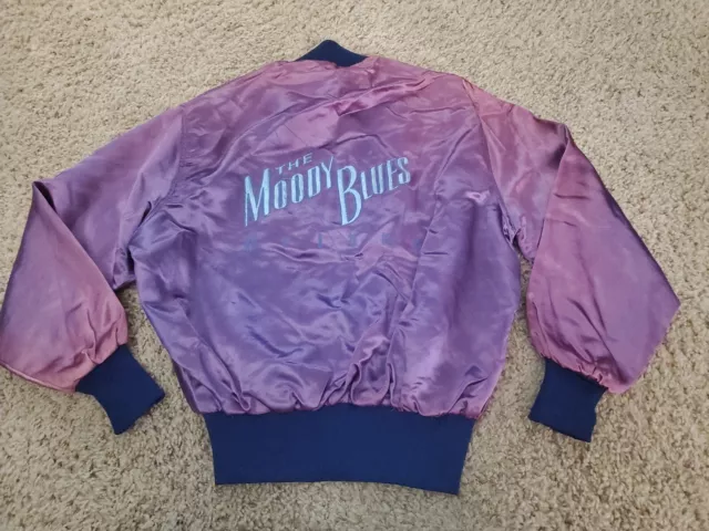 RARE THE MOODY BLUES 1978 London Octave Vtg. Crew Tour Satin Jacket  Rock Band