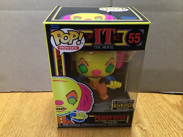 FUNKO POP! MOVIES IT The Movie Pennywise Black Light #55 EE Excl w