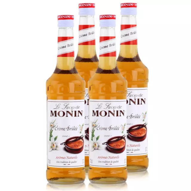 Monin Sirup Créme Brûlée 700ml - Cocktails Milchshakes Kaffeesirup (4er Pack)