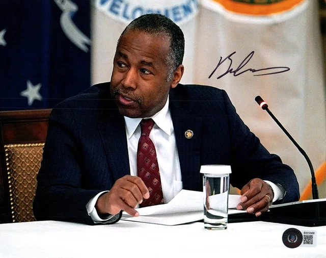 Ben Carson Signed 8X10 Photo Beckett Bas Coa Trump Housing Secretary 8