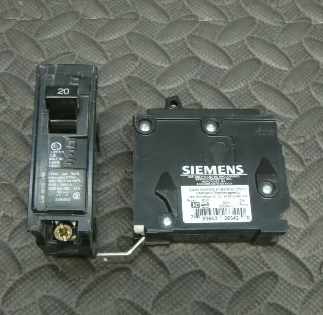 2 Lot NEW Siemens B120 Type BL 20 Amp 1 Pole 120/240 Volt