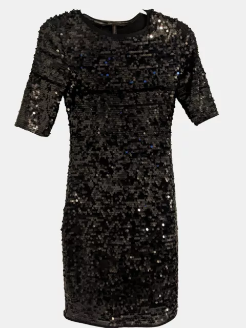 BCBG  Maxazria  Sequin Black Cocktail Dress Great Condition SIZE XS