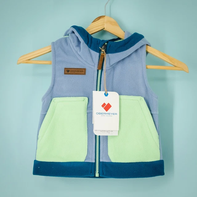 Obermeyer Size Extra Small XS Vest Logan Fleece Hood Ears Slleveless Color Block