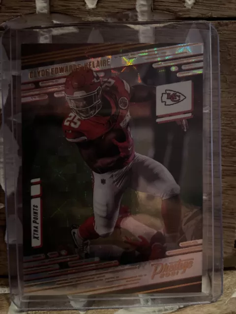 Clyde Edwards-Helaire Panini Prestige 2021 Kansas City Chiefs Xtra Points Swirls