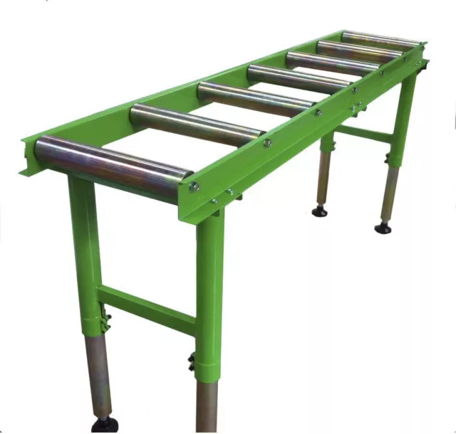 2 METRE HEAVY DUTY ROLLER CONVEYOR from WADKIN BURSGEEN - in stock in the UK