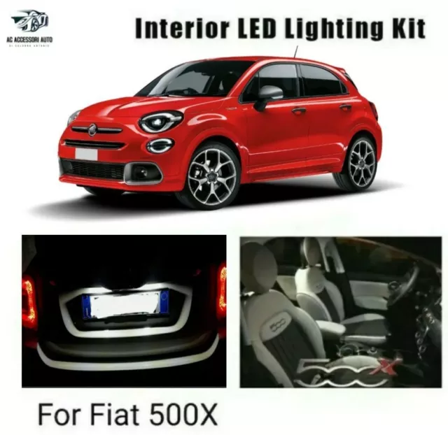 Kit Full Led Interni Fiat 500X Kit Completo Canbus + Led Targa 6000K No Error