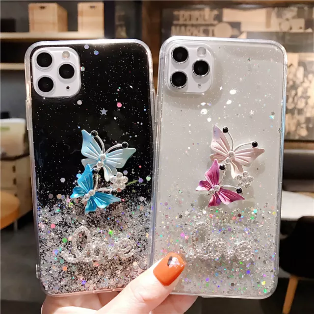 for Samsung Galaxy Phone Case , Bling Glitter Sparkly Butterfly Rhinestone Cover