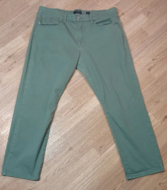 Lucky Brand 121 Jeans Mens 38x30 Green Slim Fit Straight Leg Stretch Work Pants