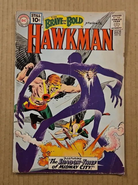 Brave And The Bold #36 Hawkman 1st Appearance Shadow Thief DC 1961 VG-