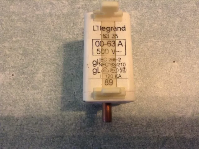 Cartridge Fuse Legrand 0 163 35 (63A T00 500V gG) cartouches à couteaux type gl
