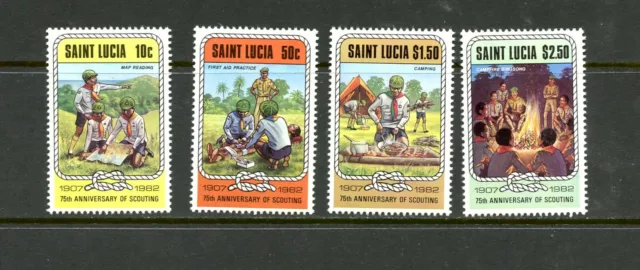 D680 St.Lucia 1982 Scouts Cartes 4v. MNH