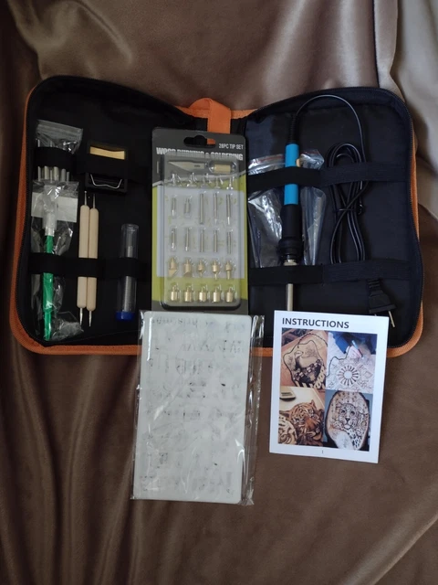 Professional Wood Burning Pyrography Pen Tool Kit 60W 110V Craft Soldering Iron