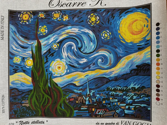 Lienzo de aguja 20x24 pulgadas noche estrellada solo lona