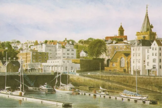 (as96) Town Marina and Church St Peter Port - Guernsey Channel Islands Postcard