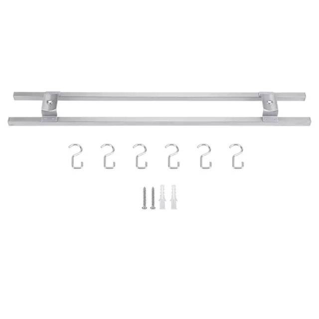 Stainless Steel Magnetic Knife Holder Wall Mounted Double Bar Kitchen Rack JY