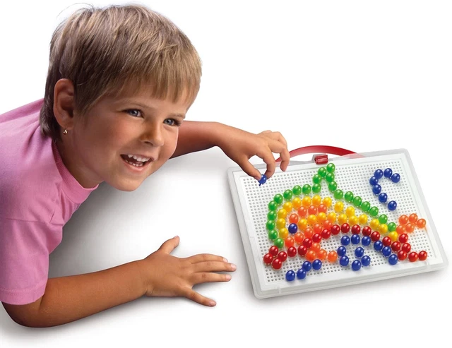 Quercetti Fantacolor Portable Grand Format - Jeu De Mosaïques Créatives 150 Pièces, Idéal Pour Enfants Dès 4 Ans Et Voyages