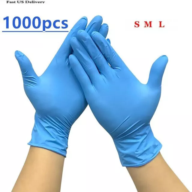 1000PCS Disposable Nitrile Exam Gloves Latex & Powder Free [S, M, L Size]