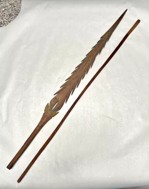 Old Vintage Tiwi Bathurst Island Aboriginal Ceremonial Spear. Ochre Painting