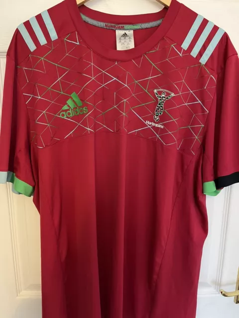 Harlequins 2018/2019 Training Adidas Mens Red Rugby Union Shirt Jersey Size Xl