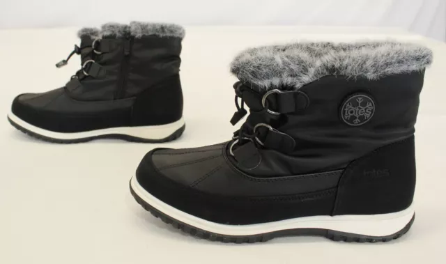 Totes Women's Annie Waterproof Faux-Fur Snow Boots LV5 Black Size US:9.5M