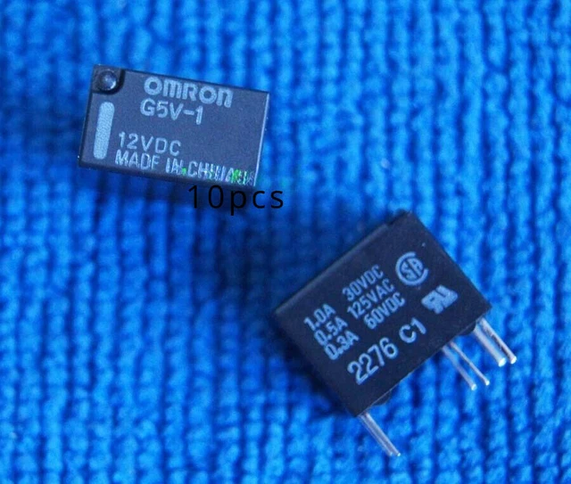 Lot De 10 Relais Miniatures Omron G5V-1 - 6 Broches, SPDT - Pour 5V, 12V Ou 24V DC - Pour Circuits électroniques