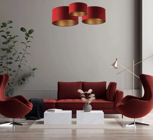 Lampada a sospensione BPS Koncept Classic rosso bordeaux, oro 30 cm