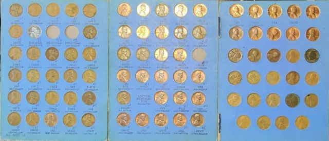 Lincoln Cent Album 1941-1964 PDS, Nice Coins w/Bonus Indian Head & Wheat Cents