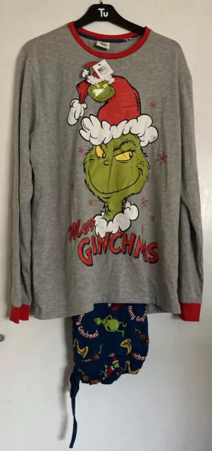 Pigiama Lungo Pigiama Natale Da Uomo Tu Dr Seuss The Grinch Nuovo Con Etichette Xl Regalo