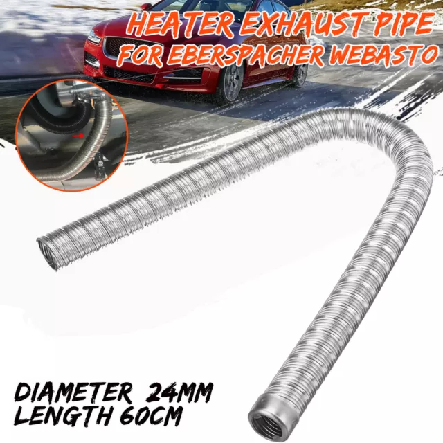 1pcs 60cm 24mm Double Layer Car Heater Exhaust Pipe Stainless