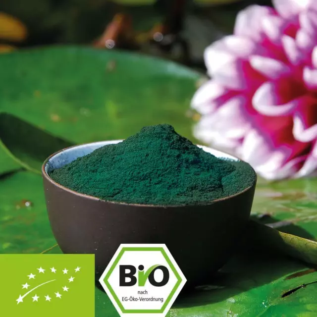 1kg Bio Spirulina Pulver - 100% Bio zertifiziert - 1000g reines Bio Spirulina