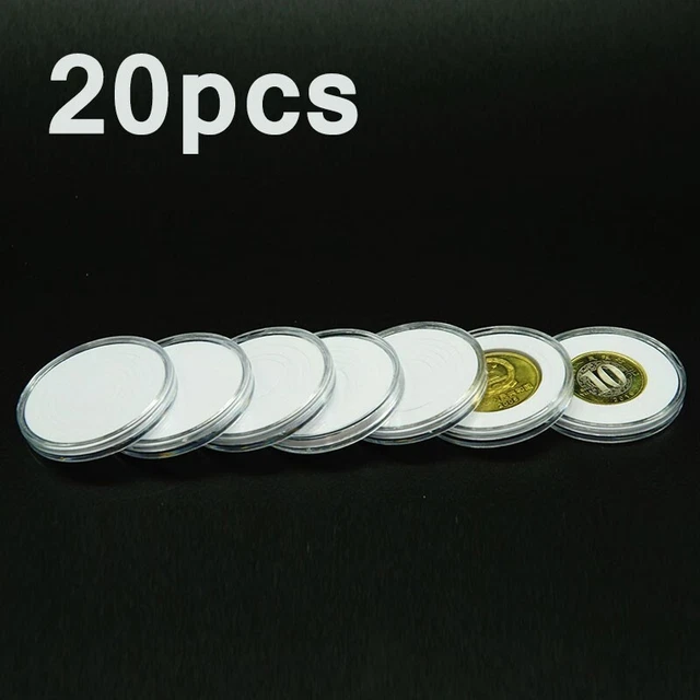 Penny Coin Holders 5.1cm Handle rim Transparent Case Container Organizer