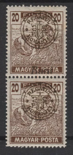 2 STAMP WITH ERROR VERY RARE / ROMANIA - HUNGARY 1919 ORADEA (20 Bani) MNH
