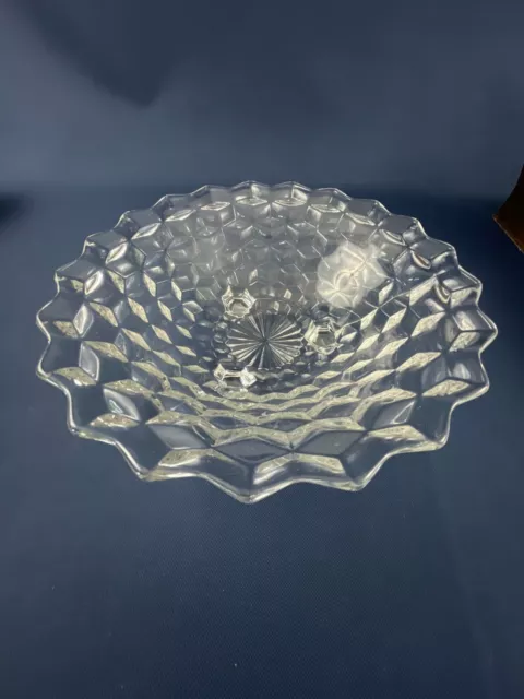 Fostoria Glass Co. clear crystal 3 footed fruit bowl / dish AMERICAN 1915 - 1930