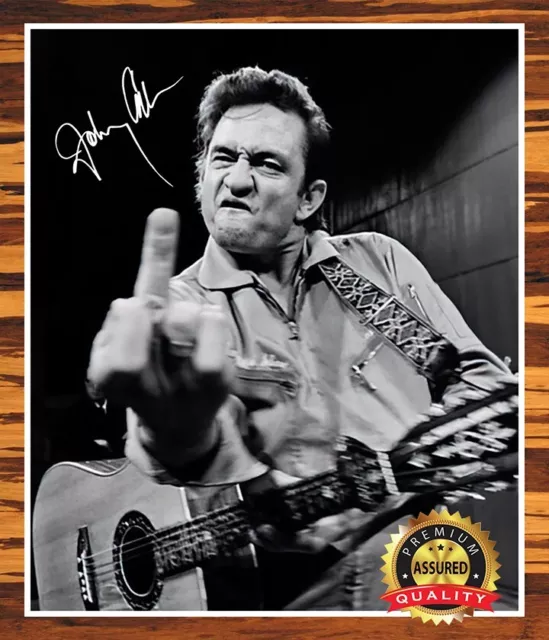 Johnny Cash - Autographed Signed 8 x10 Photo (The Man In Black) Reprint