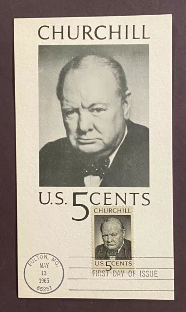 StampTLC US 1264 Winston Churchill UK UN World War Peace Europe Maximum FDC 1965