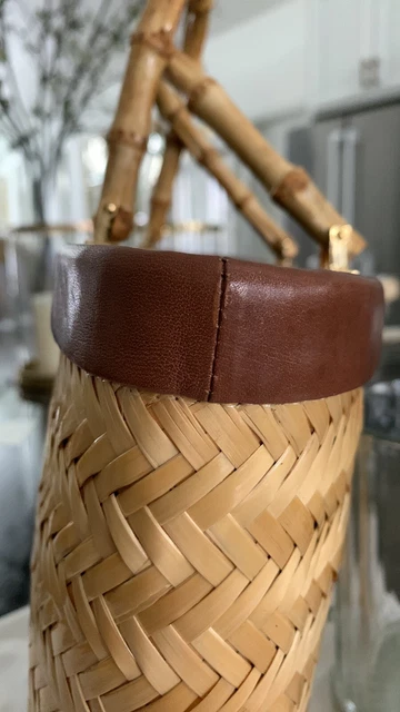 Kate Spade Santa Maria Anabel Wicker Tote, Bamboo Handles Light Tan/Straw Color 7