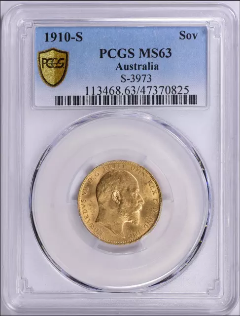 Best Price! Australia 1910 S Edward VII gold Sovereign Sov MS63 PCGS UNC BU