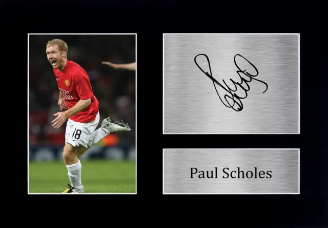 Paul Scholes Signed A4 Framed Printed Autograph Manchester United Print Gift