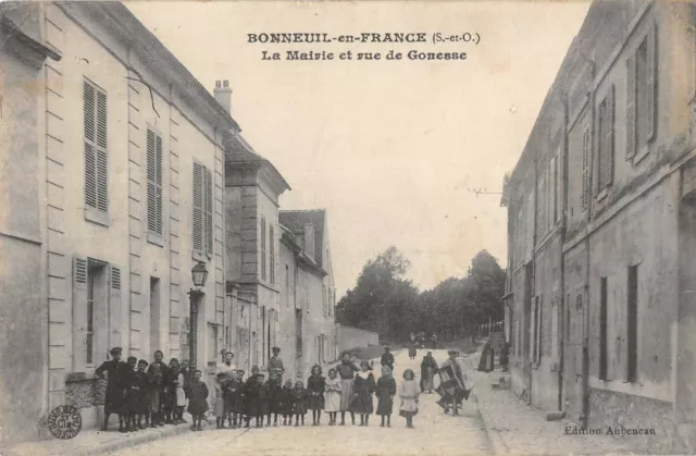 Cpa 95 Bonuil In France La Mairie Et Rue De Gonesse