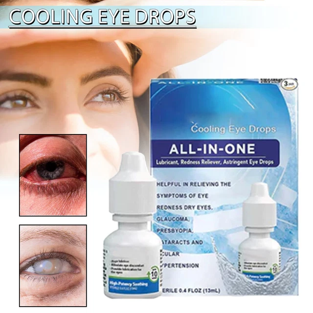 13ml Cooling Eye Drops for Dry Eyes Glaucoma Presbyopia Redness E
