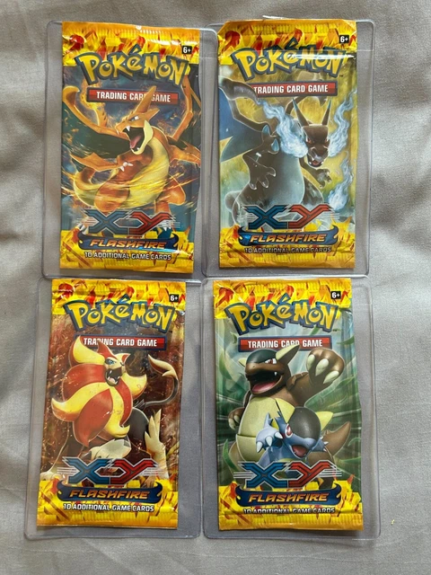 EMPTY Pokemon TCG XY Flashfire Booster Packs X4 - Art Set