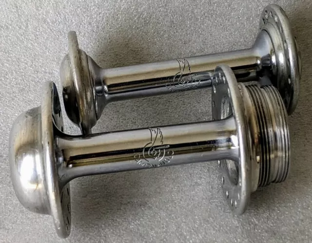 Pair NOS Campagnolo 3pc Gran Sport Hub Shell 1950s 36H Pista GS Pair NOS Campagnolo 3pc Gran Sport Hub Shell 1950s 36H Pista GS
