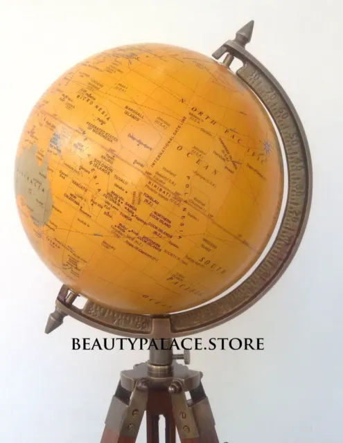 Weltkarte 8" Globus mit nautischem Holzstativ HFR10 3
