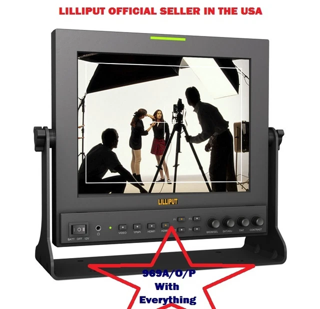 LILLIPUT 9.7 " 969a/O /P IPS Double HDMI En Champ Moniteur avec un Pic + V Mount