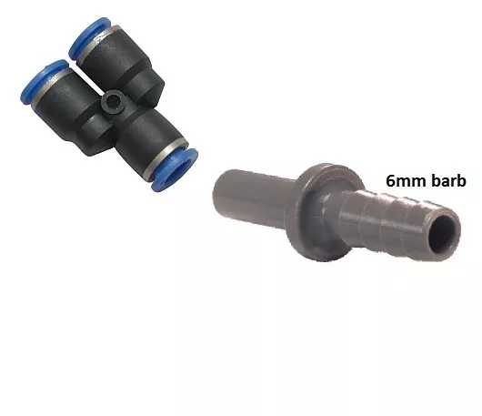 À Clipser " Y " Pièce Pour Eau & Tuyau Queue Avec 6mm Attache